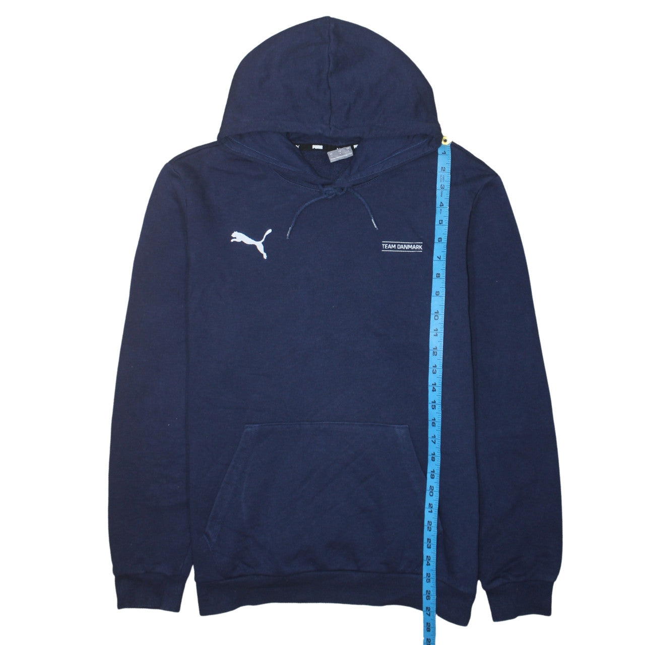 Puma Men's Blue Team Danmark Pullover Hoodie Size L Sports Style