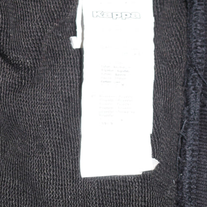 Kappa Mens Black Large Pullover Hoodie with Logo and Stripe Detail