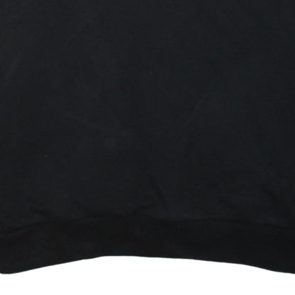 Kappa Mens Black Large Pullover Hoodie with Logo and Stripe Detail