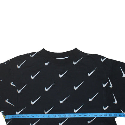 Nike Womens Black XS Pullover Sweatshirt with Allover Logo Print