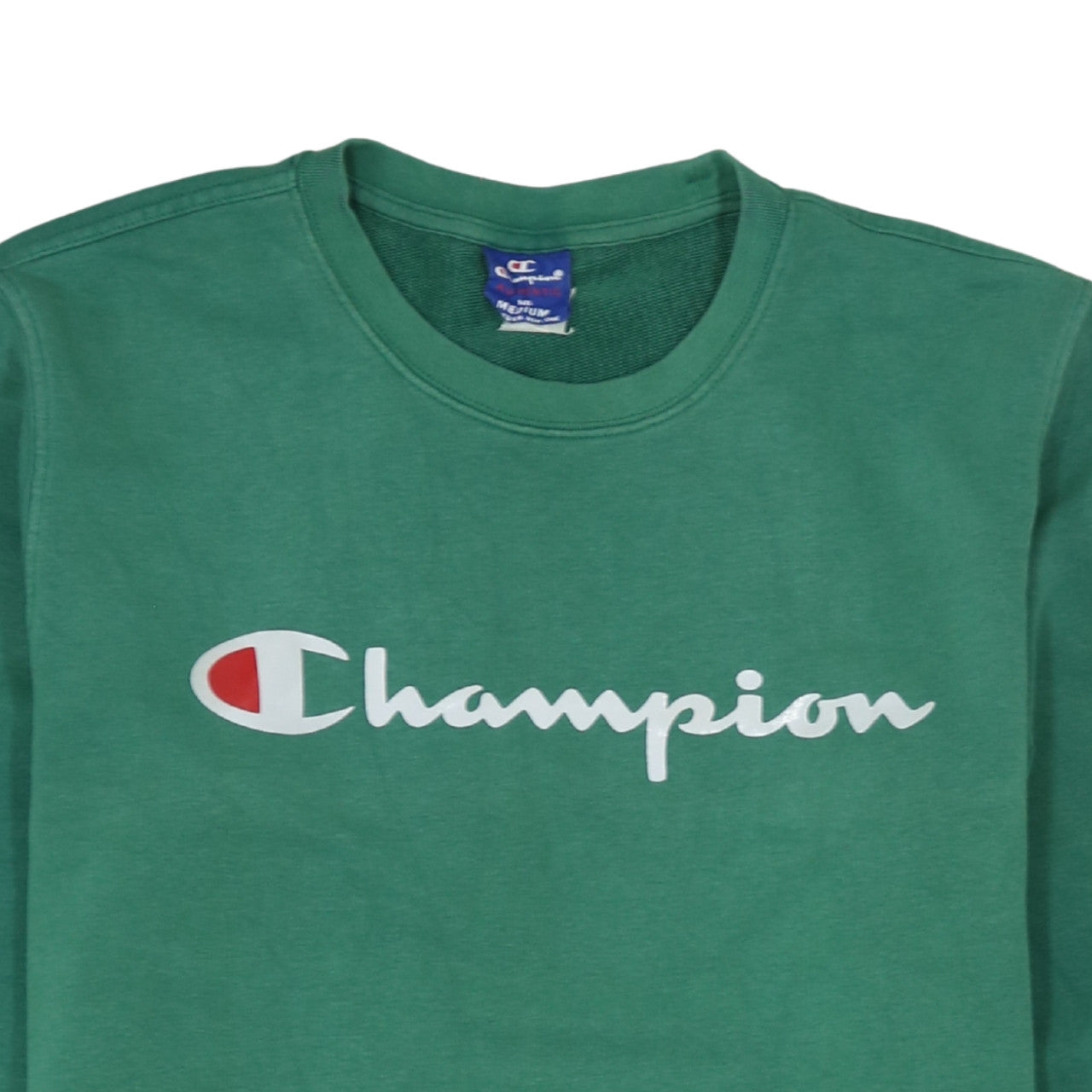 Champion Mens Green Medium Crew Neck Pullover Sweatshirt
