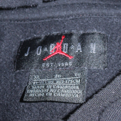 Jordan Boys Black Pullover Hoodie XL Flight Graphic Print Cotton Blend
