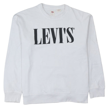 Levi's Womens White Relaxed Fit Logo Sweatshirt Size M