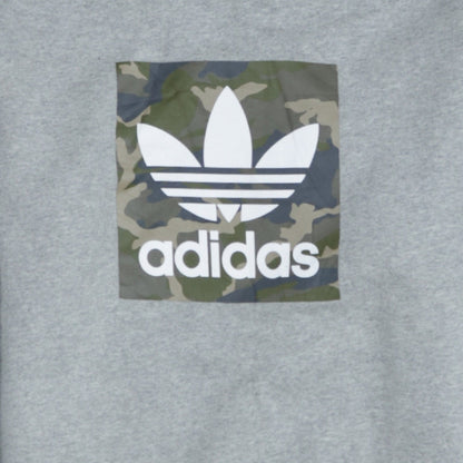 Adidas Men's Grey Camouflage Logo Crew Neck Sweatshirt M