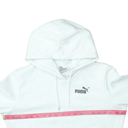 Puma Women White Pullover Hoodie Medium Logo Cotton Blend