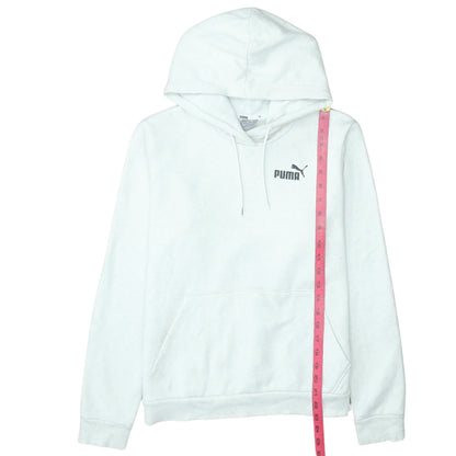 Puma Women White Pullover Hoodie Medium Logo Cotton Blend