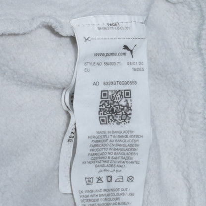 Puma Women White Pullover Hoodie Medium Logo Cotton Blend