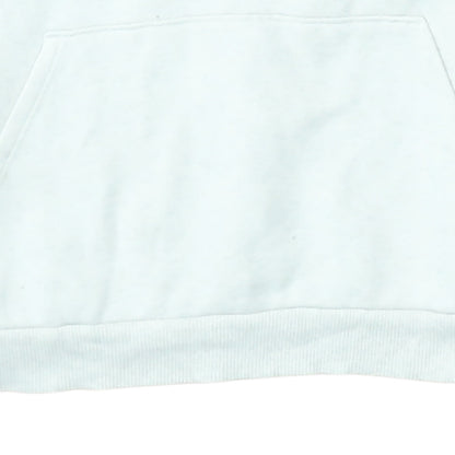 Puma Women White Pullover Hoodie Medium Logo Cotton Blend