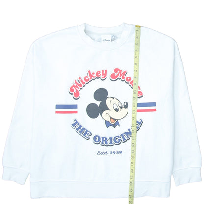 Disney Primark Womens White Mickey Mouse XL Sweatshirt Pullover
