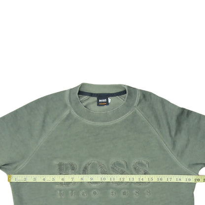 Hugo Boss Men Green Small Pullover Crew Neck Sweatshirt