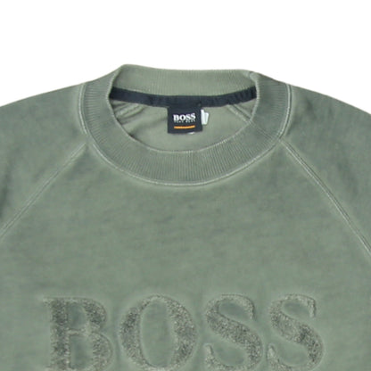 Hugo Boss Men Green Small Pullover Crew Neck Sweatshirt