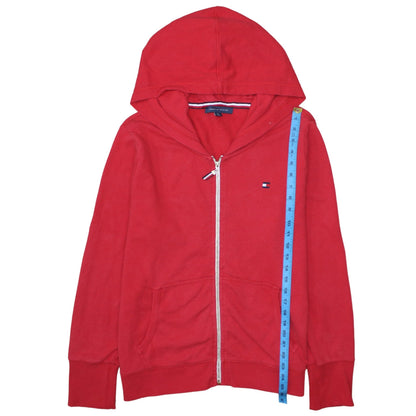 Tommy Hilfiger Men's Red Full Zip Hoodie XL Classic Cotton Blend