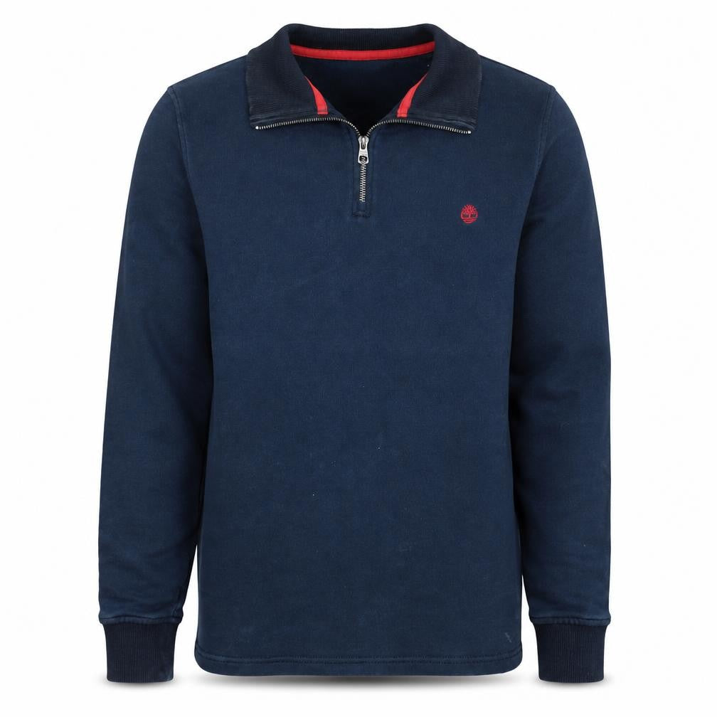 Timberland Men's Blue XS 1/4 Zip Collared Sweatshirt