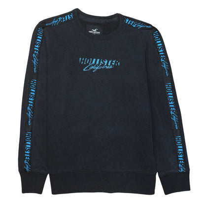 Hollister Mens Black XS Crew Neck Graphic Print Sweatshirt