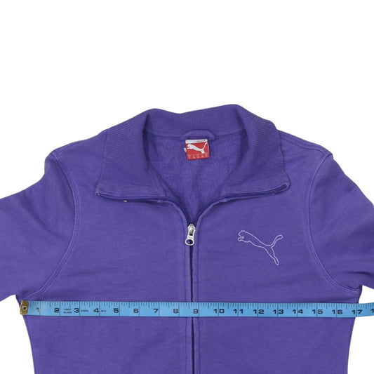 Puma Womens Purple Full Zip Sweatshirt Size UK 10 Cotton Blend
