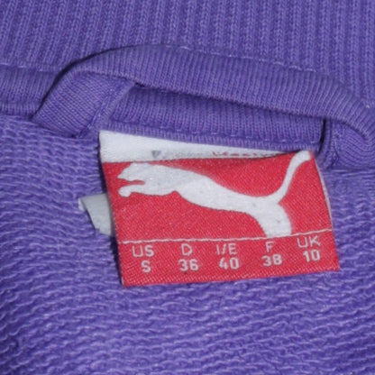 Puma Womens Purple Full Zip Sweatshirt Size UK 10 Cotton Blend