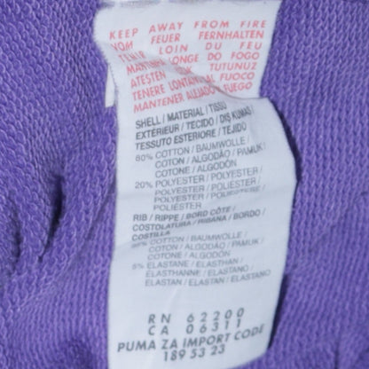 Puma Womens Purple Full Zip Sweatshirt Size UK 10 Cotton Blend