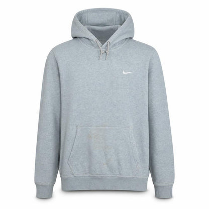 Nike Men's Grey Pullover Hoodie L Logo Fleece Sweatshirt