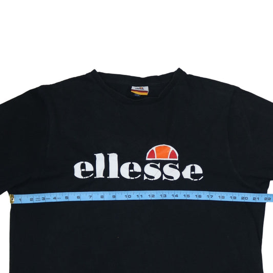Ellesse Womens Black Logo T-Shirt Size 14 Casual Short Sleeve