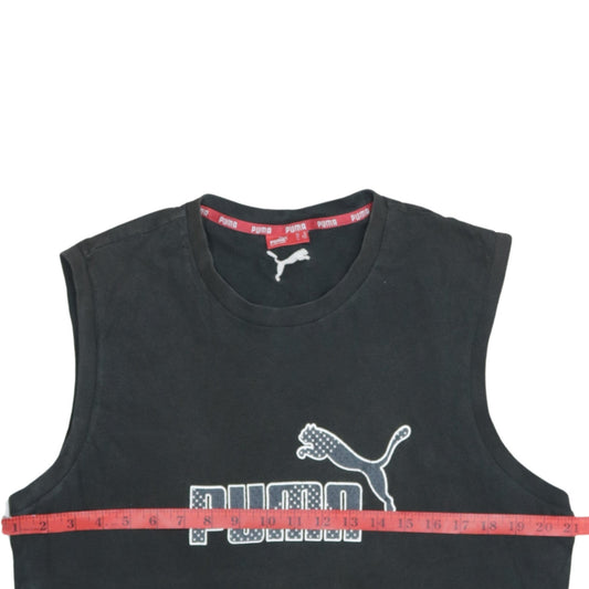 Puma Men's Black XL Sleeveless Logo Tank Top Gym Training Jersey