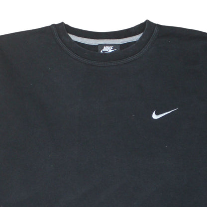 Nike Men's Black XL Pullover Crew Neck Sweatshirt Logo Cotton Blend