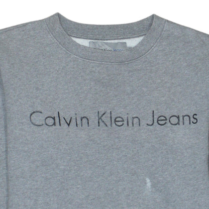Calvin Klein Jeans Men's Grey Small Pullover Sweatshirt Logo Cotton