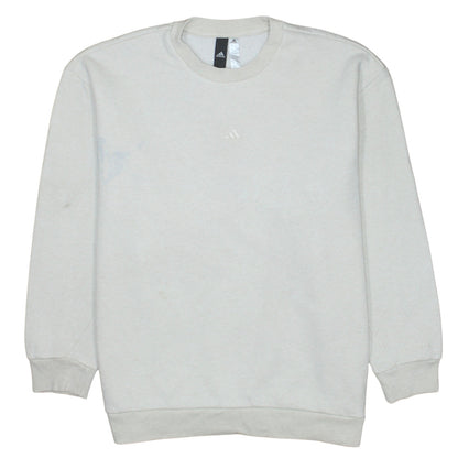 Adidas Women Beige Crew Neck Pullover Sweatshirt XS