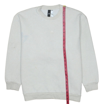 Adidas Women Beige Crew Neck Pullover Sweatshirt XS