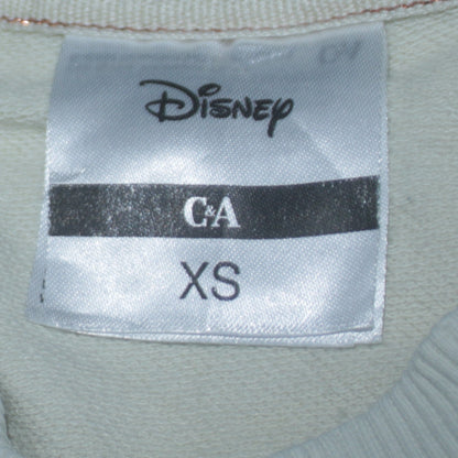 Disney C&A Women White XS Pullover Sweatshirt Mickey Mouse Print