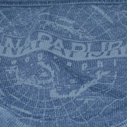 Napapijri Men Blue Medium Pullover Crew Neck Graphic Sweatshirt