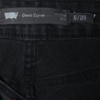 Levi’s Women’s Demi Curve Mid Rise Slim Black Jeans Size 6/28