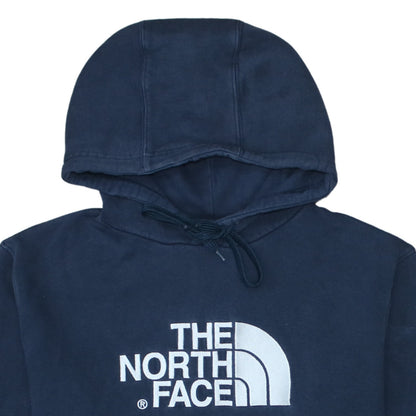 The North Face Men's Blue Pullover Hoodie L Logo Fleece Cotton