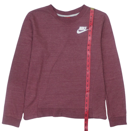 Nike Womens Burgundy Crew Neck Pullover Sweatshirt Size S