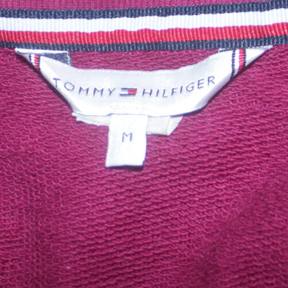 Tommy Hilfiger Womens Burgundy Cotton Sweatshirt M Relaxed Fit
