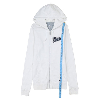 Nike Women's White Full Zip Hoodie Size M Cotton Logo Casual