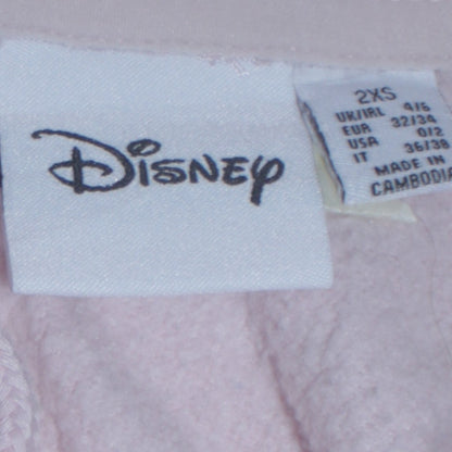 Disney Dumbo Pink Pullover Hoodie Women 2XS Cotton Graphic Sweatshirt