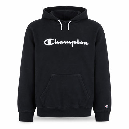 Champion Men's Black Pullover Hoodie Medium Logo Fleece Sweatshirt