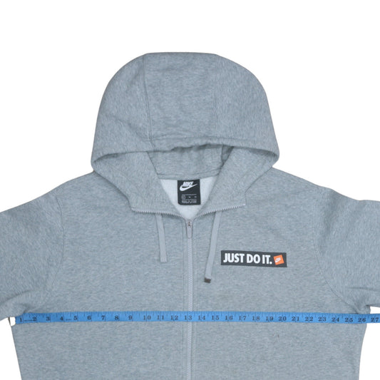 Nike Men's Grey XL Full Zip Hoodie Just Do It Logo Sportswear