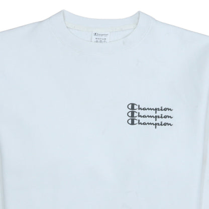 Champion Men's White Medium Crew Neck Pullover Sweatshirt
