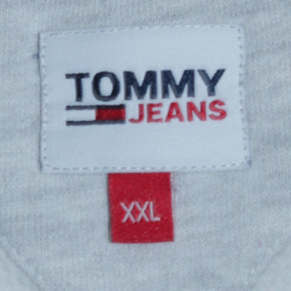 Tommy Jeans Womens Grey 2XL Pullover Sweatshirt Embroidered Logo