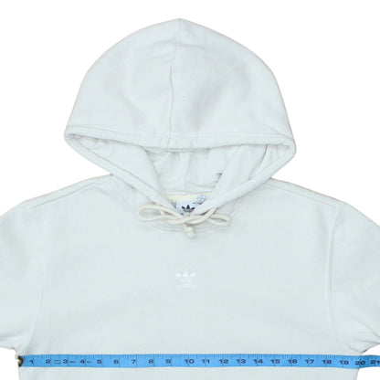 Adidas Women White Hoodie Size 8 Pullover Cotton Blend