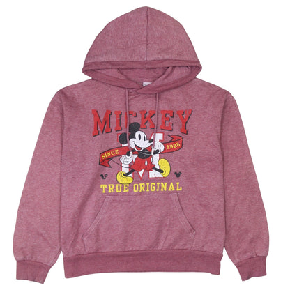 Disney Womens Pink Mickey Mouse Pullover Hoodie Size 10/12