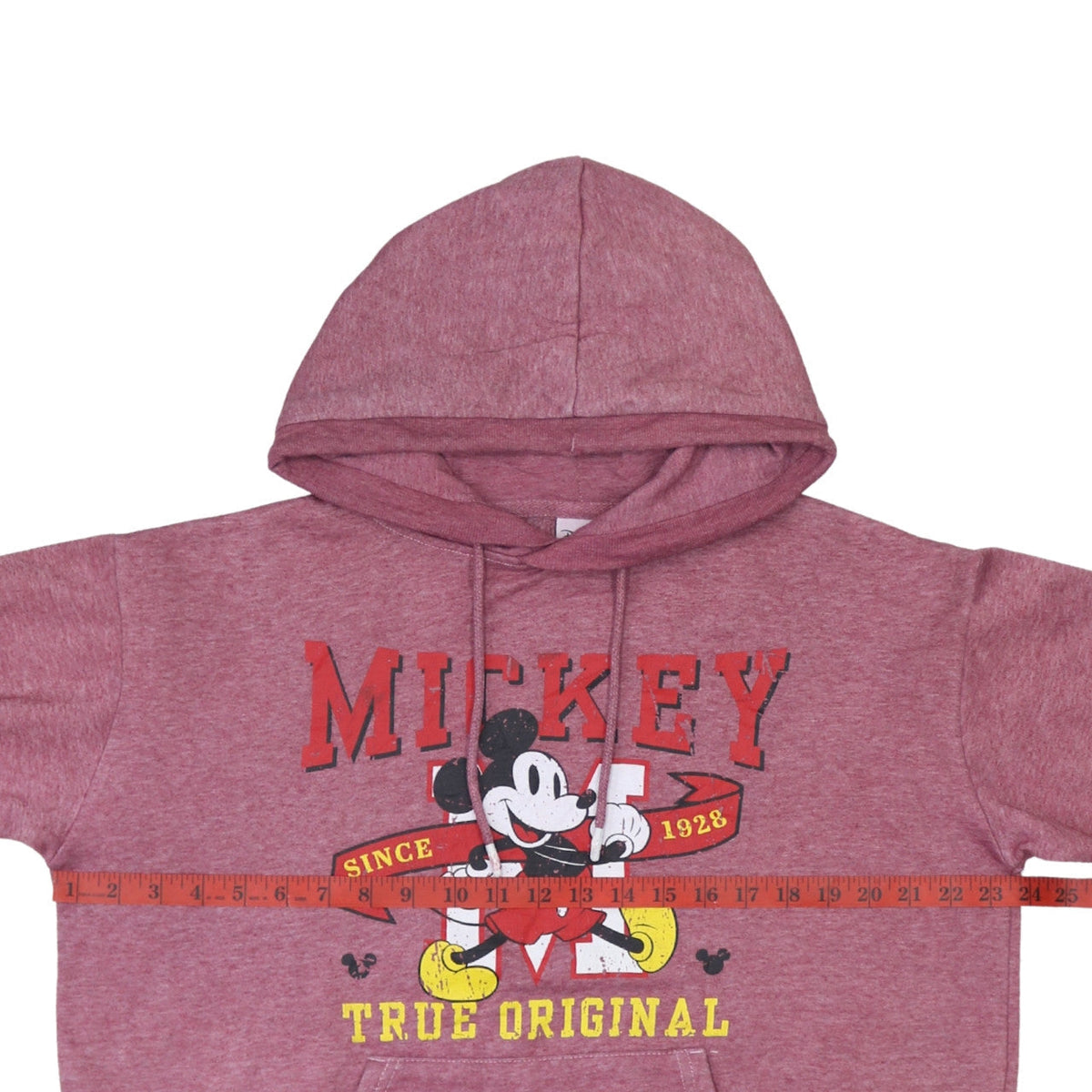 Disney Womens Pink Mickey Mouse Pullover Hoodie Size 10/12