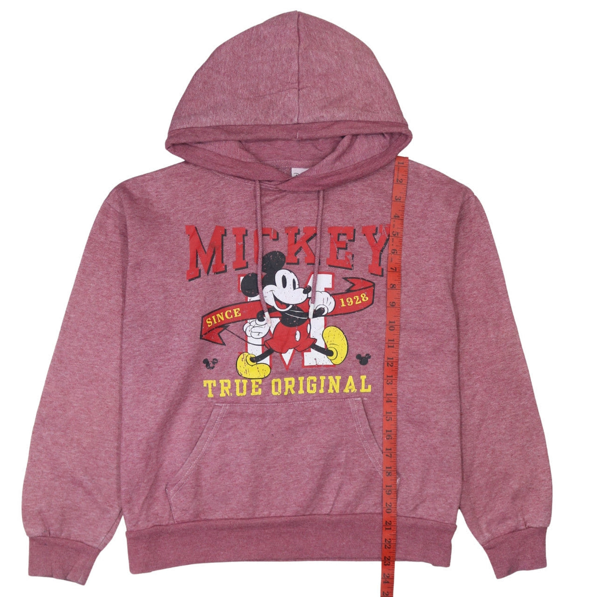 Disney Womens Pink Mickey Mouse Pullover Hoodie Size 10/12