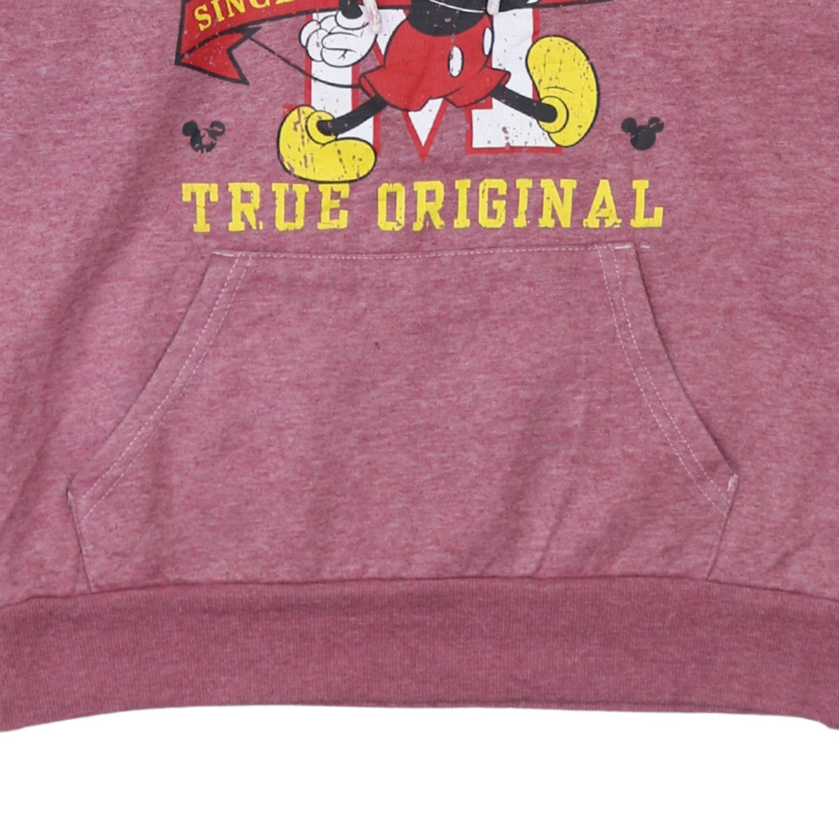 Disney Womens Pink Mickey Mouse Pullover Hoodie Size 10/12