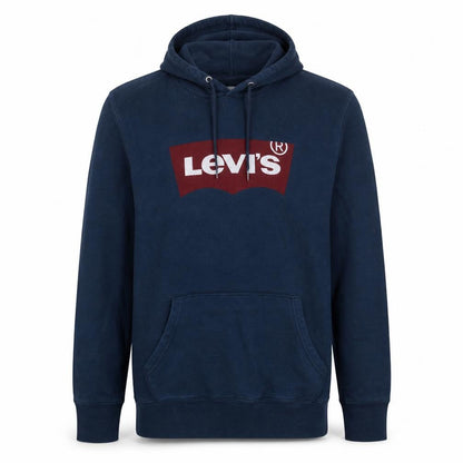 Levi's Men's Blue Pullover Hoodie M Logo Fleece Sweatshirt