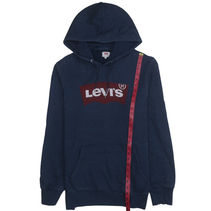 Levi's Men's Blue Pullover Hoodie M Logo Fleece Sweatshirt