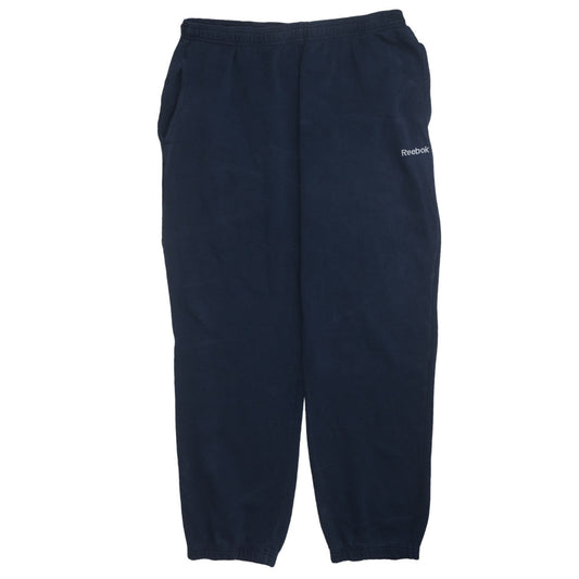 Reebok Men Blue Fleece Sweatpants Trousers L Regular Fit