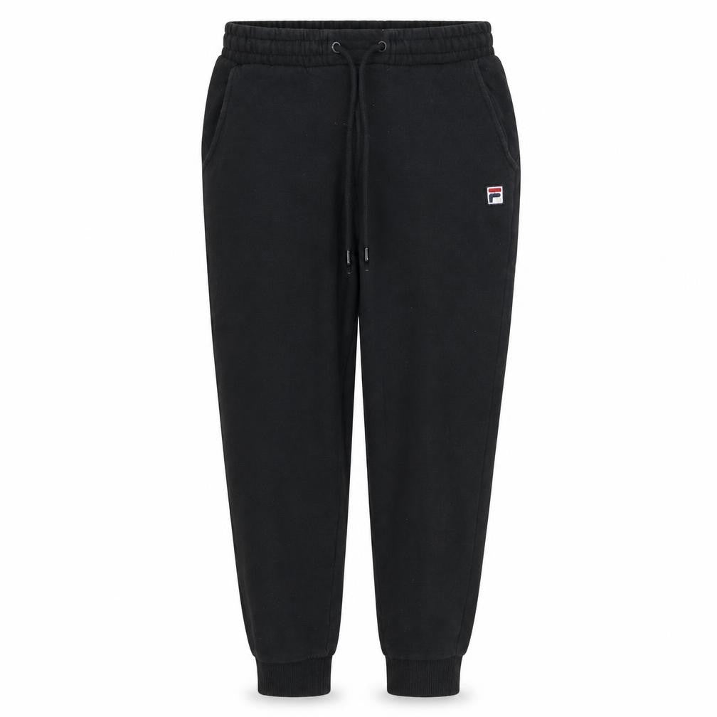 Front view of Fila women’s black jogger sweatpants, size S, elastic waist activewear