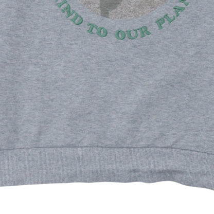 Disney Women Grey Crew Neck Pullover Sweatshirt Size M Be Kind To Our Planet
